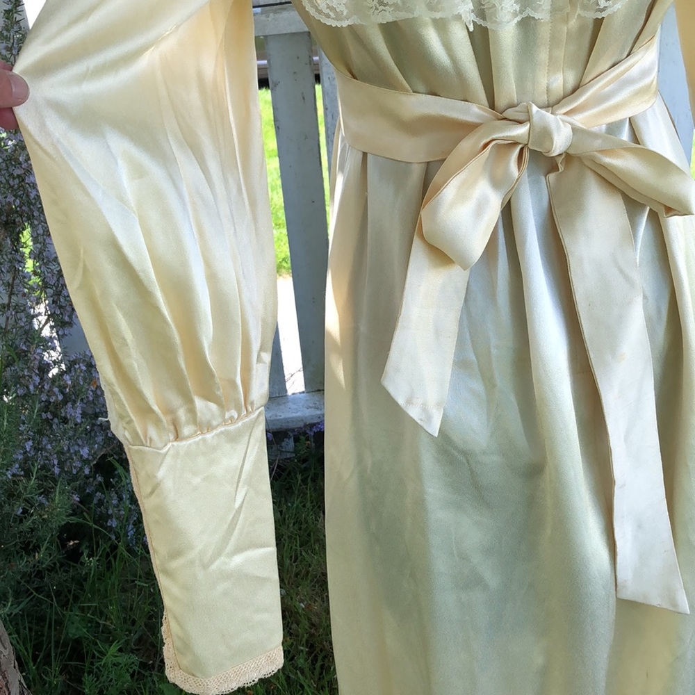 Vintage Gunne Sax satin lace Edwardian Victorian gown wedding gothic dress - Picture 10 of 12